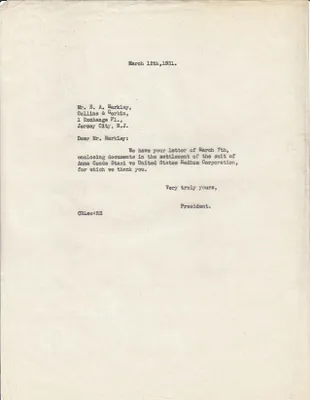Letters Sent to E.A. Markley, March 12, 1931