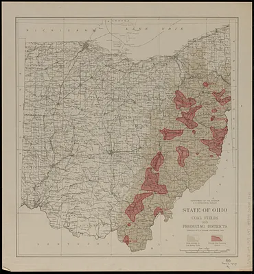 State of Ohio coal fields and producing districts