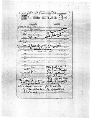 Lyndon Johnson's 1957 Desk Diary, beginning 9/23/1957
