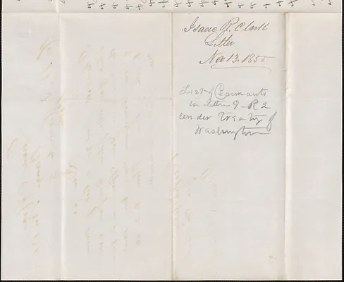 Isaac R. Clark to W. A. Harrington, 13 November 1855