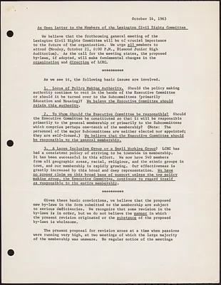An Open Letter to the Members of the Lexington Civil Rights Committee from Helena and Keith Butters