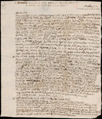 Letter from John Cotton to Rowland Cotton, Sandwich,1695/1696 March 6