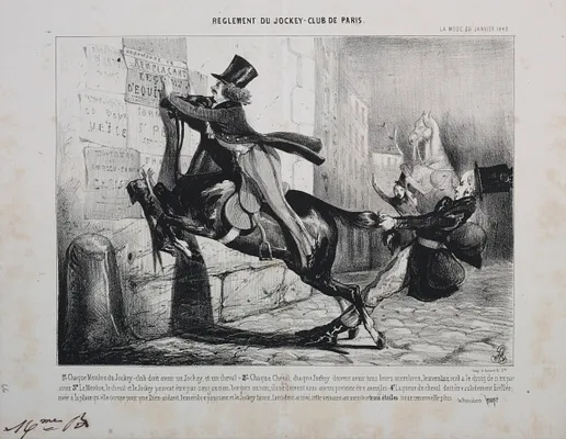 Réglement du Jockey Club de Paris:  Chaque membre du Jockey Club doit avoir un Jockey, et un cheval...