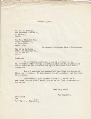 Letters Sent to Geo. W. Pesinger, Chas. Stockdell Gray, Burton E. Emory, October 14, 1931