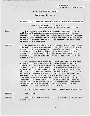 Voice of America Press Conference June 4, 1963