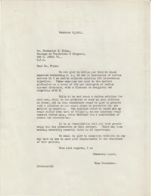 Letters Sent to Dr. Frederick B. Flinn, February 9, 1931