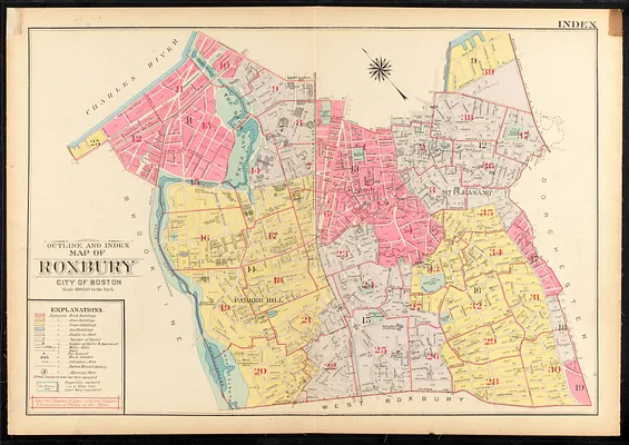 Outline and index map of Roxbury, city of Boston