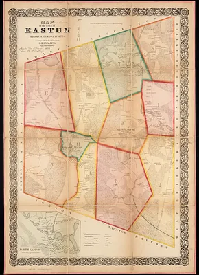 Map of the town of Easton, Bristol County, Massachusetts