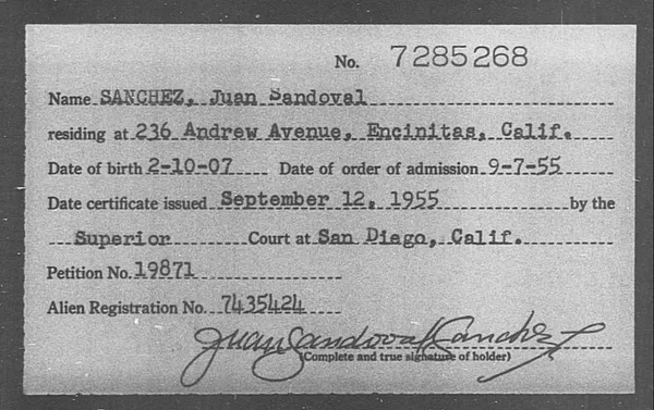Sanchez, Juan Sandoval - 1955