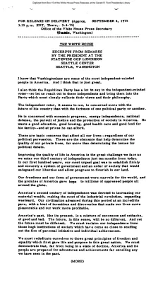 Excerpts from Remarks by the President at Statewide GOP Luncheon, Seattle Center, Seattle, Washington [Ford Speech or Statement]