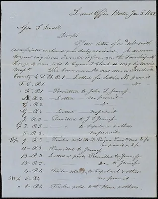 Samuel Warner to Isaac S. Small, 2 January 1852