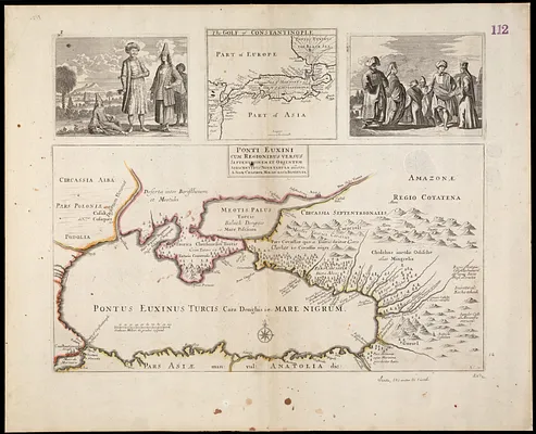 Ponti Euxini cum regionibus versus septentrionem et orientem adjacentibus nova tabula ano: 1672
