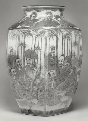 Vase with Arahats and Sages in a Bamboo Grove