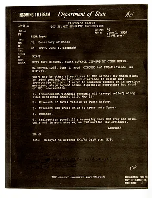 Telegram from Allan Lightner to Secretary of State Dean Acheson