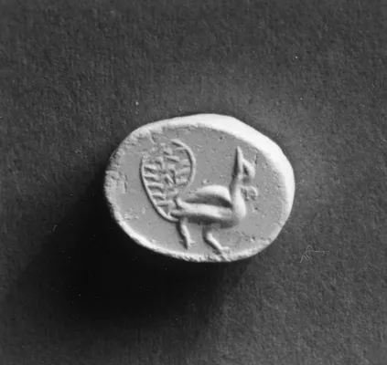 Intaglio with a peacock