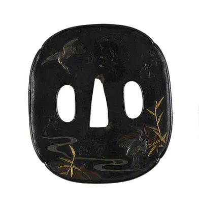 Tsuba with Herons