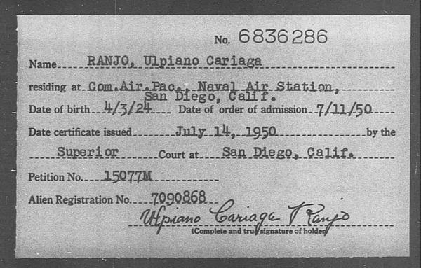 Ranjo, Ulpiano Cariaga - 1950