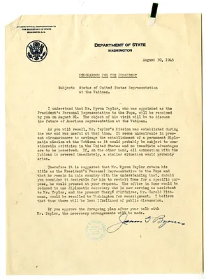 Memorandum from Secretary of State James Byrnes to President Harry S. Truman