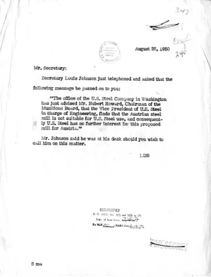 Memorandum of Telephone Conversation with Secretary of State Dean Acheson and Secretary of Defense Louis Johnson
