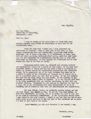 Letters Sent to Dr. S.C. Lind, March 31, 1938
