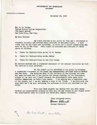 Letters Received to H.H. Barker, November 28, 1928