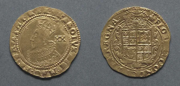 Unite: Charles I (obverse); Crowned Shield (reverse)