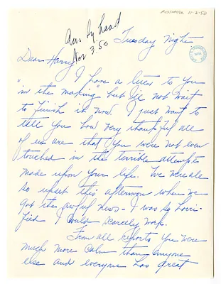 Letter from Myra Hornbuckle to Harry S. Truman