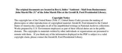 Antitrust - Mail from Businessmen: John Marsh File (3)