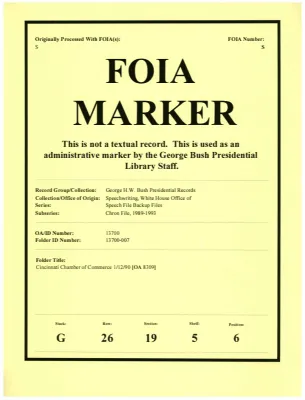 Cincinnati Chamber of Commerce 1/12/90 [OA 8309]