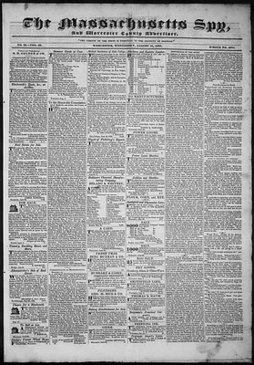 The Massachusetts Spy, and Worcester County Advertiser