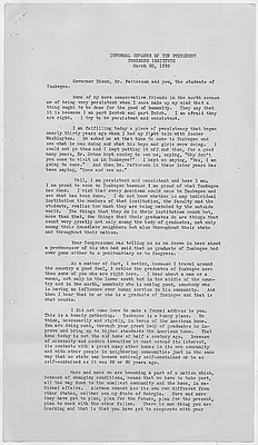 Informal remarks of the President at the Tuskegee Institute
