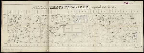 Map of the lands included in the Central Park, from a topographical survey, June 17th, 1856
