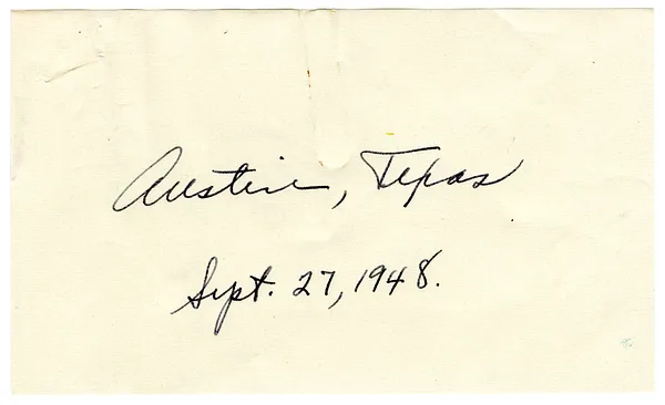 Press Release, Speech of President Harry S. Truman, Austin, Texas
