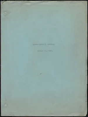 Sacco-Vanzetti Memorial Committee typescript speeches, New York, N. Y., August 23, 1929