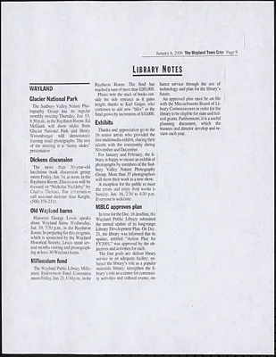 Wayland Library scrapbooks, volume 10, 2000-2002