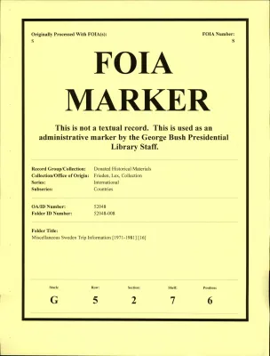 Miscellaneous Sweden Trip Information [1971-1981] [16]