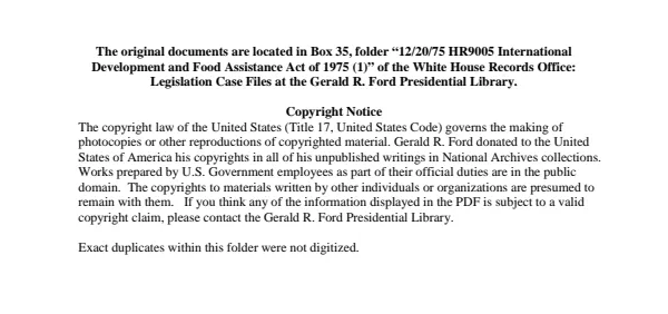 1975/12/20 HR9005 International Development and Food Assistance Act of 1975 (1)