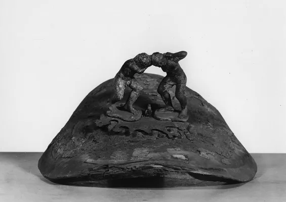 Cover of a Cista with Two Wrestlers