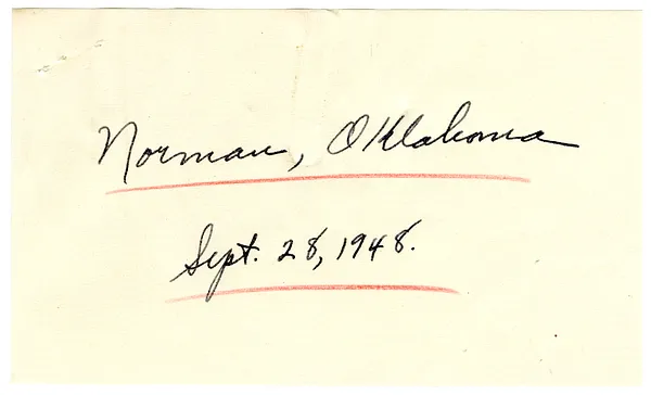 Press Release, Speech of President Harry S. Truman, Norman, Oklahoma