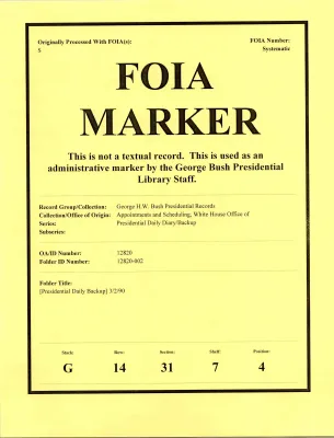 [Presidential Daily Backup] 3/2/1990