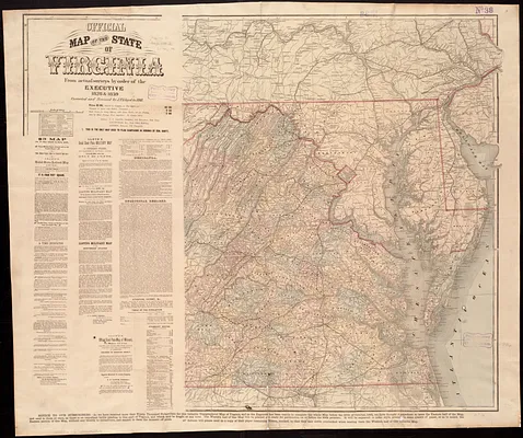 Official map of the state of Virginia