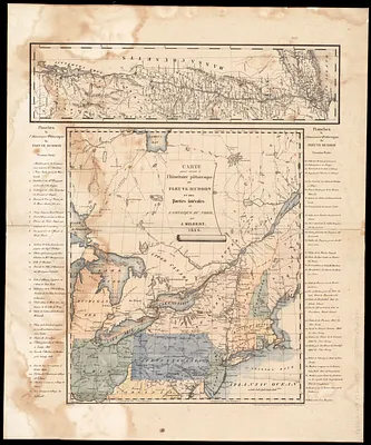 Carte pour servir à l'itinéraire pittoresque du fleuve Hudson et des parties latérales de l'Amerique du Nord