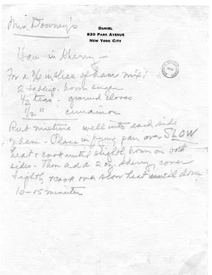Recipe for Mrs. Downey's Ham in Sherry