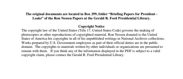 Briefing Papers for President - Leaks