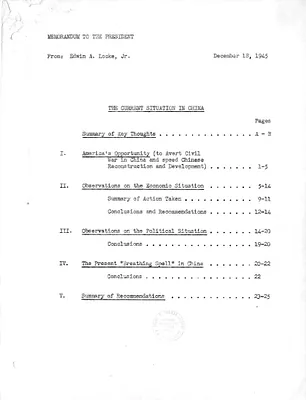 Memorandum from Edwin Locke to President Harry S. Truman