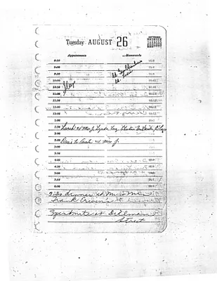Lyndon Johnson's 1958 Desk Diary, beginning 8/26/1958
