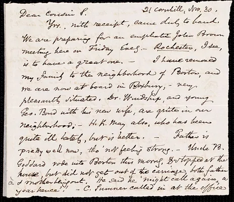 Letter from Samuel May, Jr., 21 Cornhill, Boston, to Samuel Joseph May, Nov. 19 / [18]59-Nov. 30, [1859]