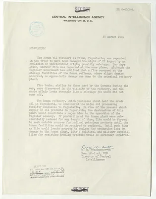 Memorandum from R. H. Hillenkoetter