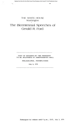 Text of remarks by the President to be delivered at Independence Hall [Ford Speech or Statement]
