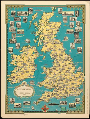 A pictorial map of the British Isles